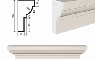 ПОДОКОННИК для Фасада и Интерьера - лепнина, декор из пенополистирола ПВ-150/2 150*80*2000 мм